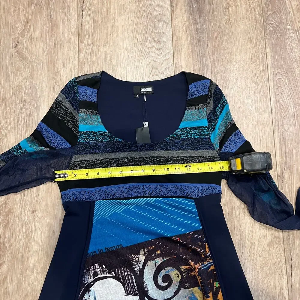 Multicolor Long Sleeve Dress - Picture 3 of 8